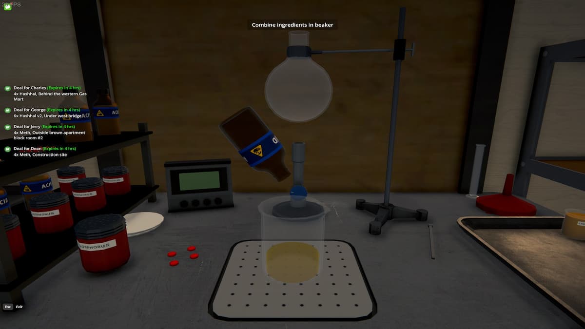 Acid, phosphorus, and Pseudo being combined in a laboratory in Schedule 1.