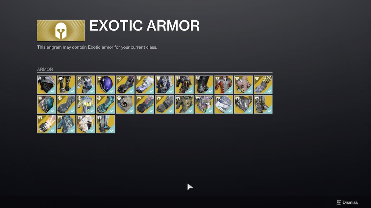 Exotic Engram armor drops in Destiny 2