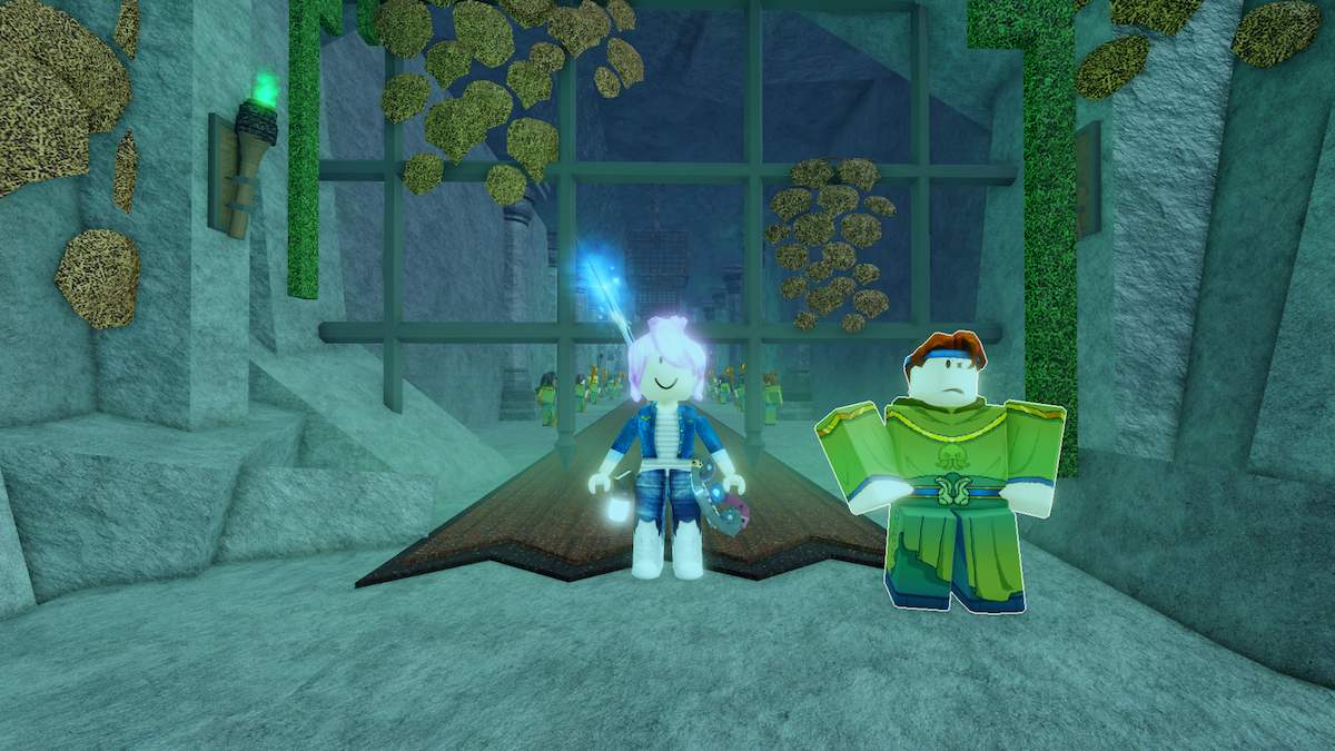 Entrance to the boss area in the Crypt of the Green One in Fisch.