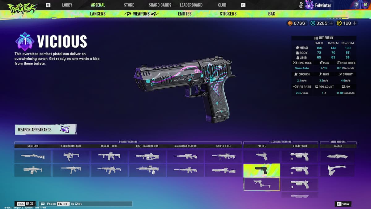 Vicious weapon in FragPunk Arsenal