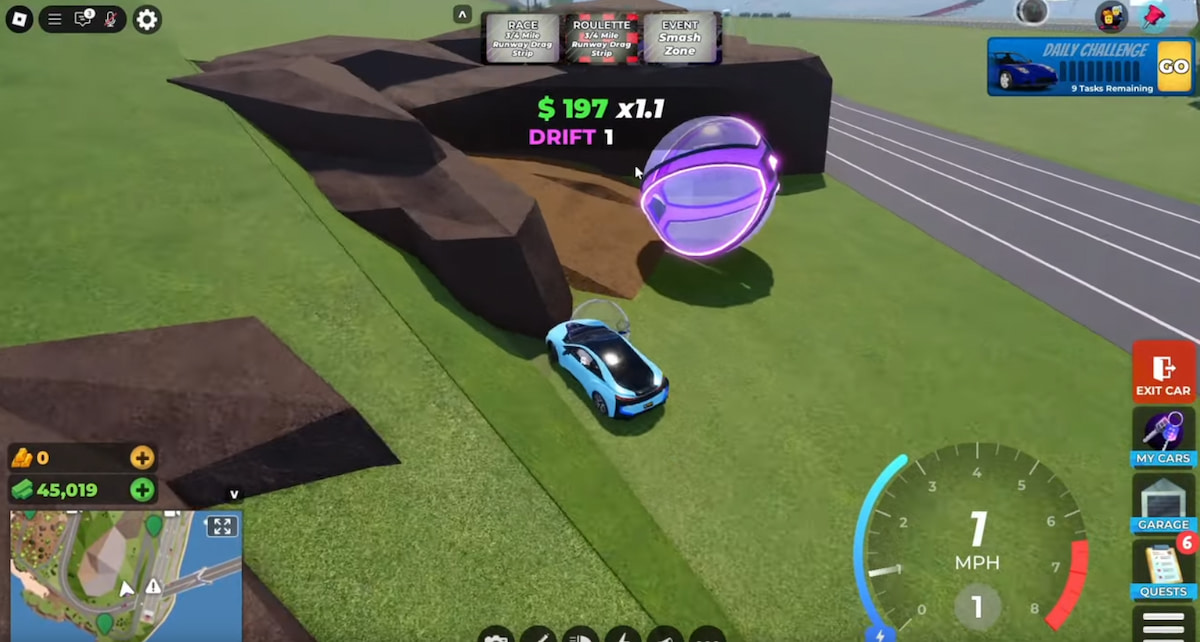 the ball right of the crash site 