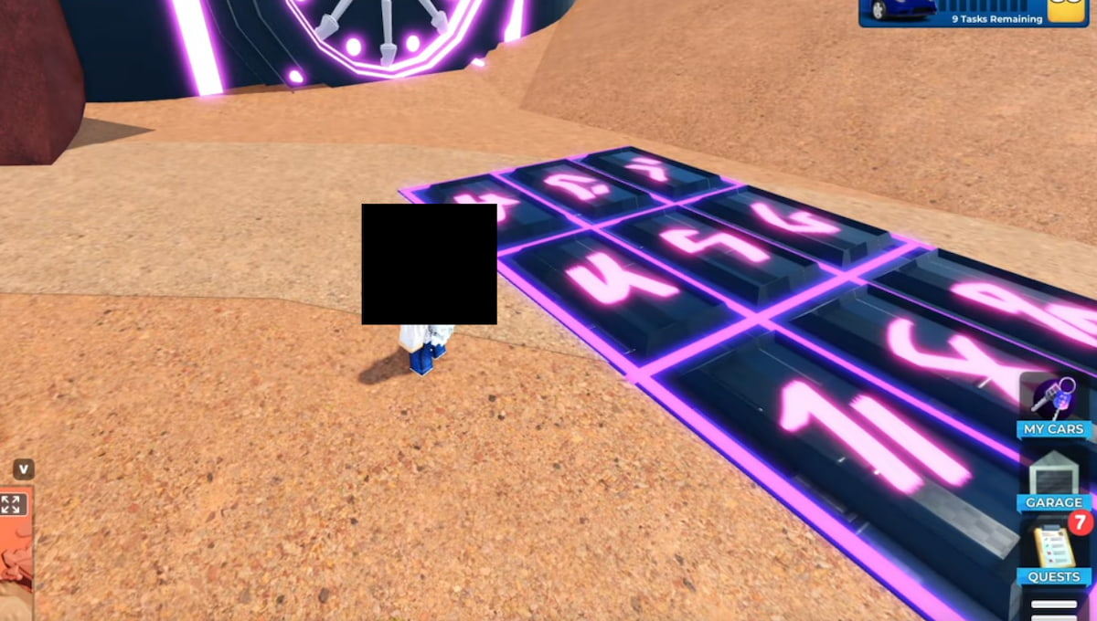 keypad for entering the drive world mega token quest symbols