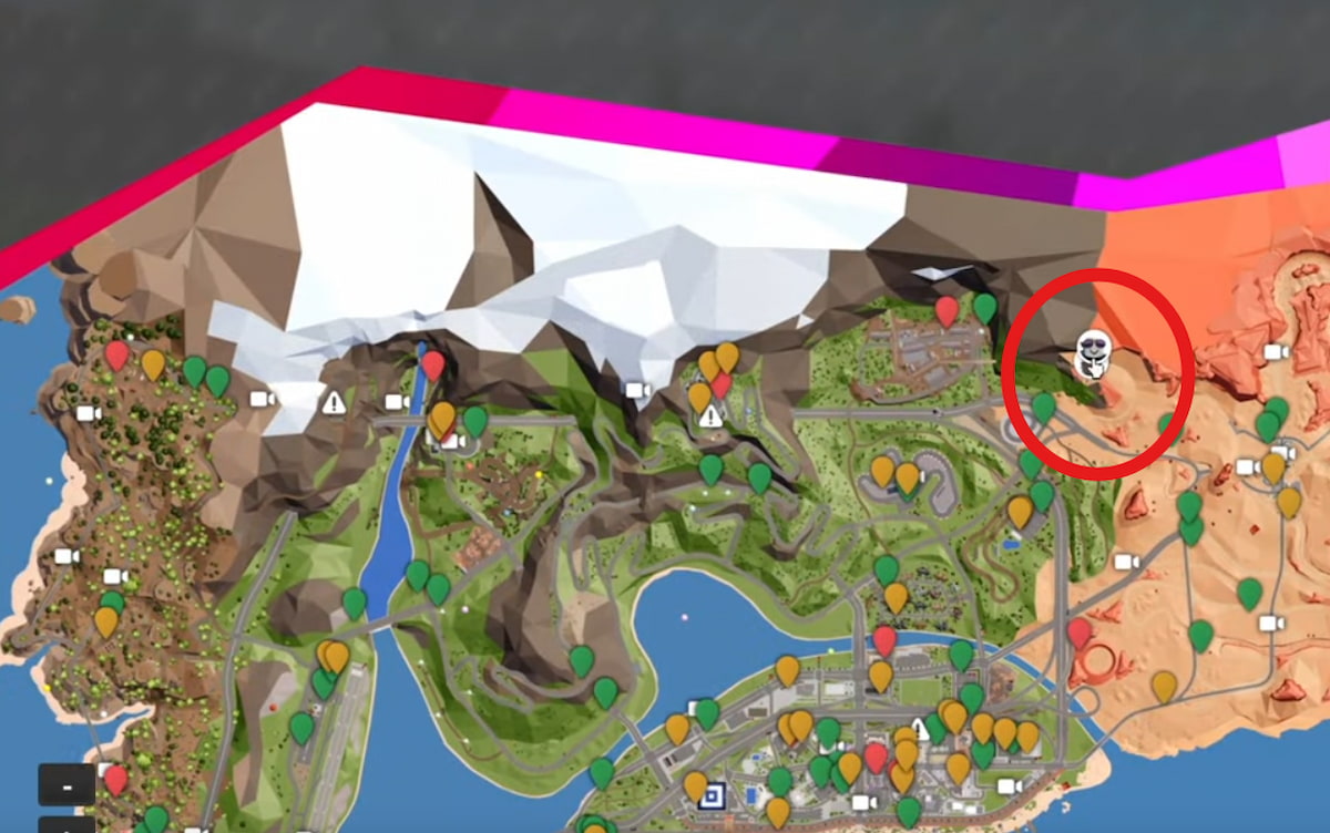 the location where you need to deposit the ball (on the map)