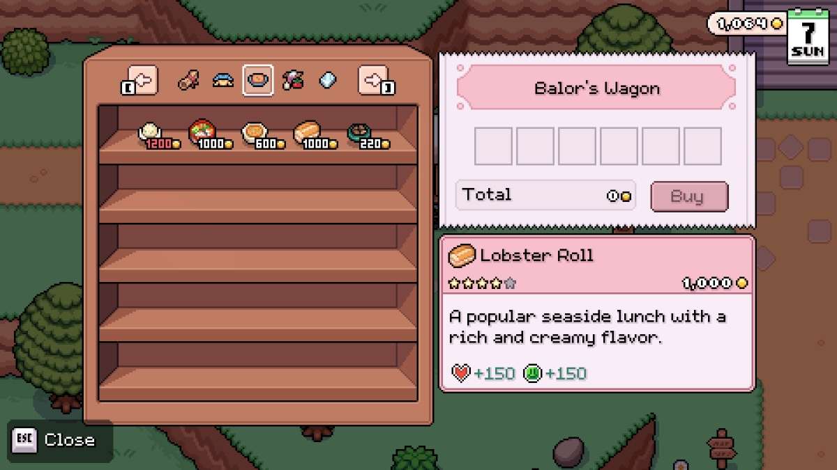 One of Caldarus' liked gifts in Fields of Mistria (a Lobster Roll in Balor's Wagon)