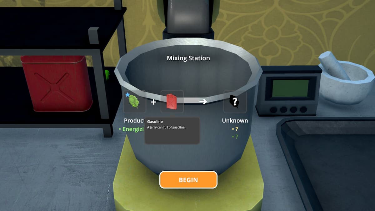 A mixing pot with marijuana and gasoline poured into it in Schedule 1.