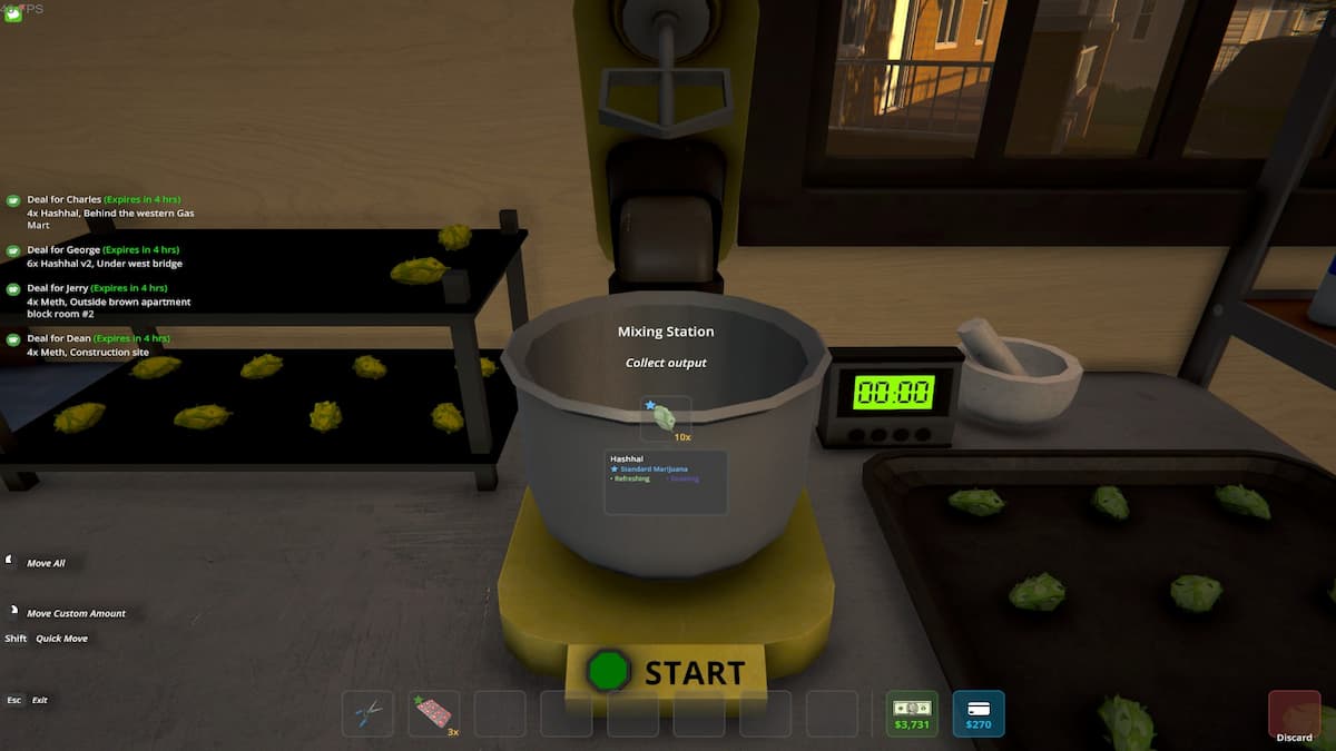 A mixing station for creating unique strands of marijuana in Schedule 1.