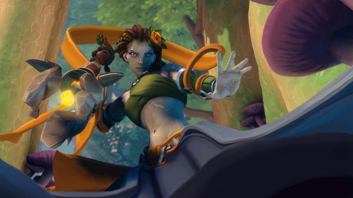A humanoid creature posing in Paladins.