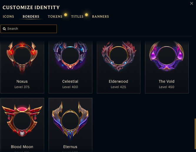 a screenshot of borders in league of legends