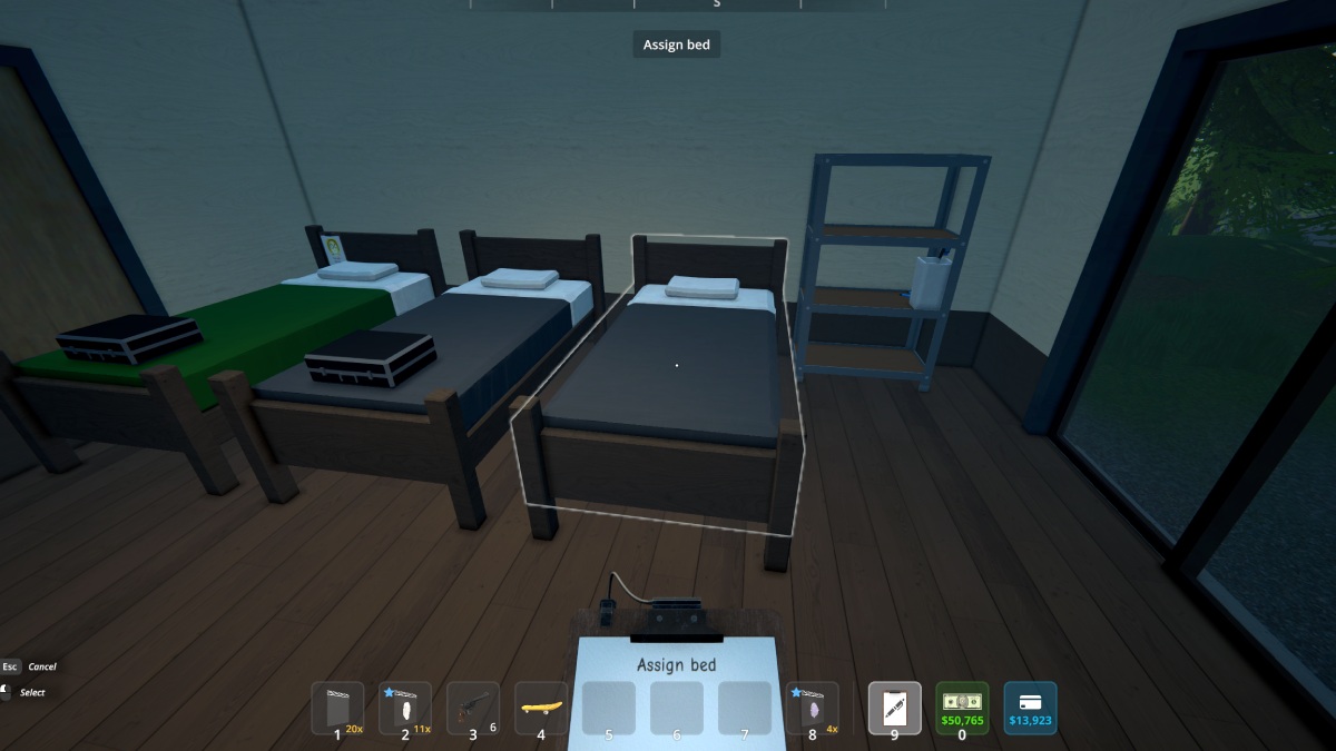 Schedule 1 bed assign via management clipboard and clicking on bed