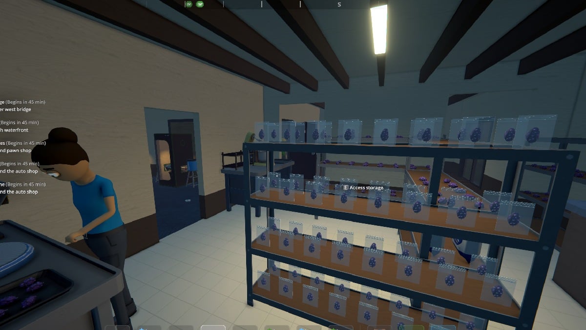 Schedule 1 bungalow interior with racks setup lined with products