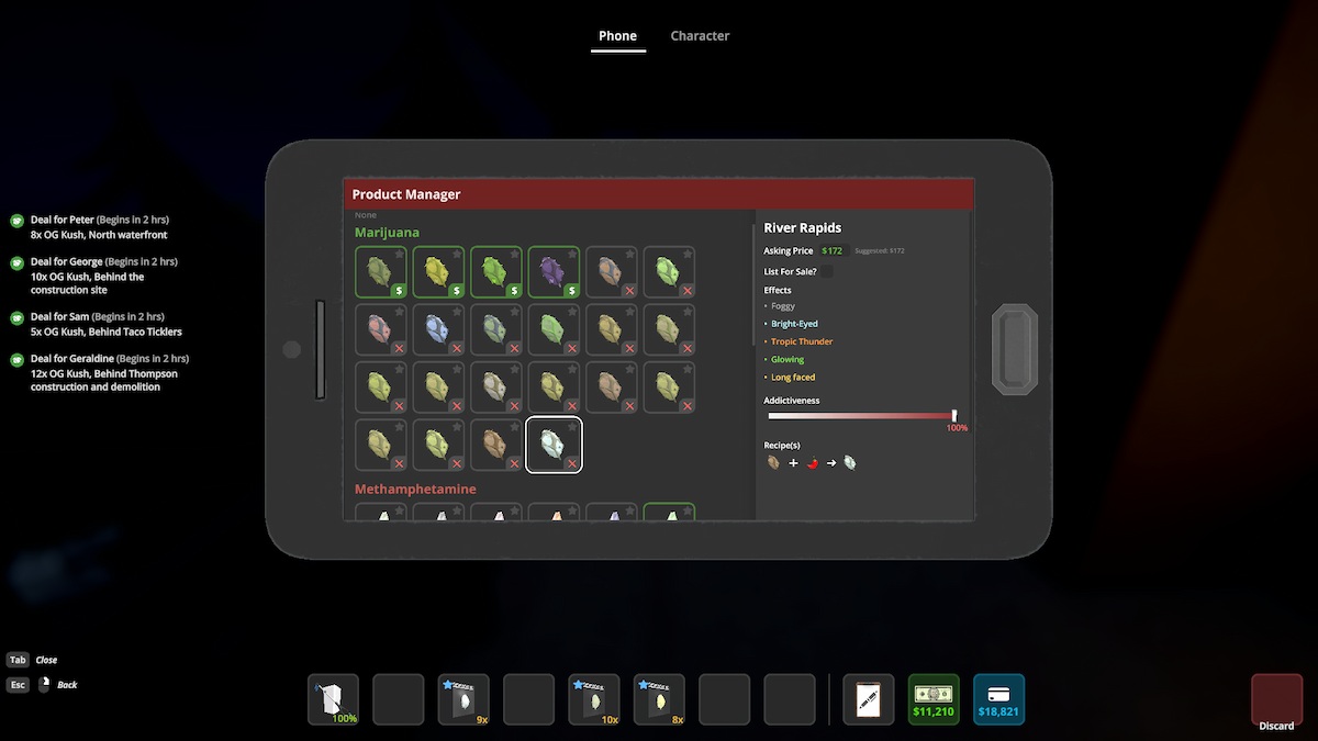 The effects of the best Granddaddy Purple mix in Schedule 1.