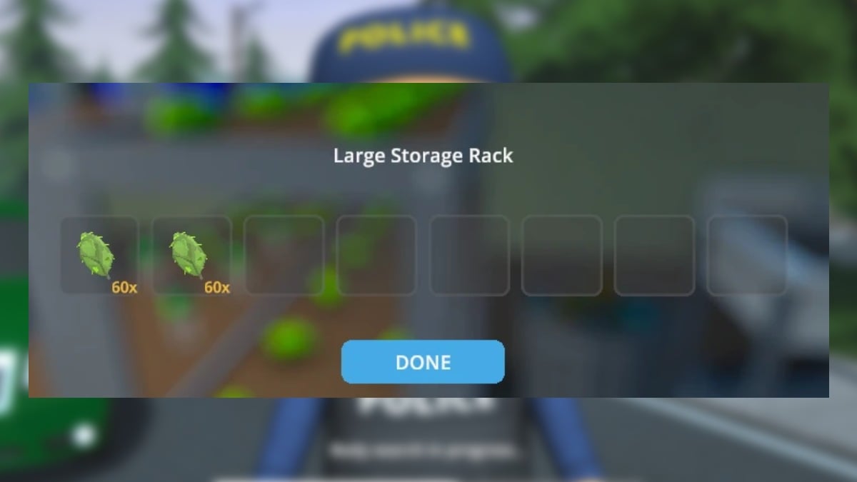 Schedule 1 blurred background large storage rack with 60 buds two stacks in inventory