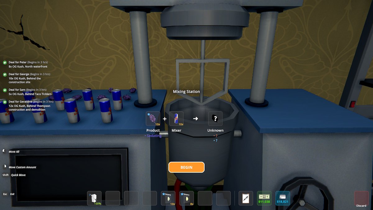 Mixing Energy Drink and Granddaddy Purple in Schedule 1.