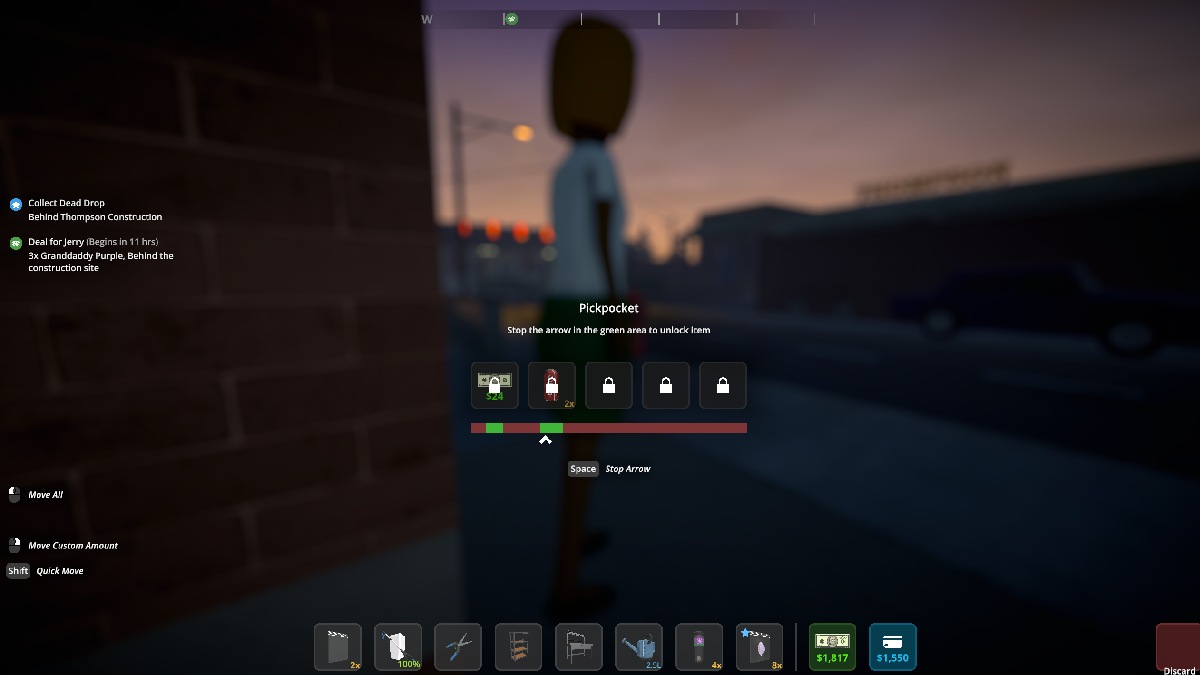 Pickpocket minigame in Schedule 1