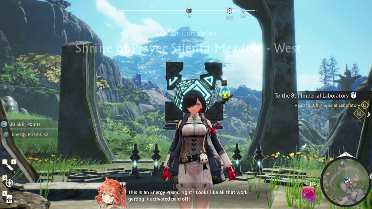 Atelier Yumia Shrine of Prayer character screenshot.