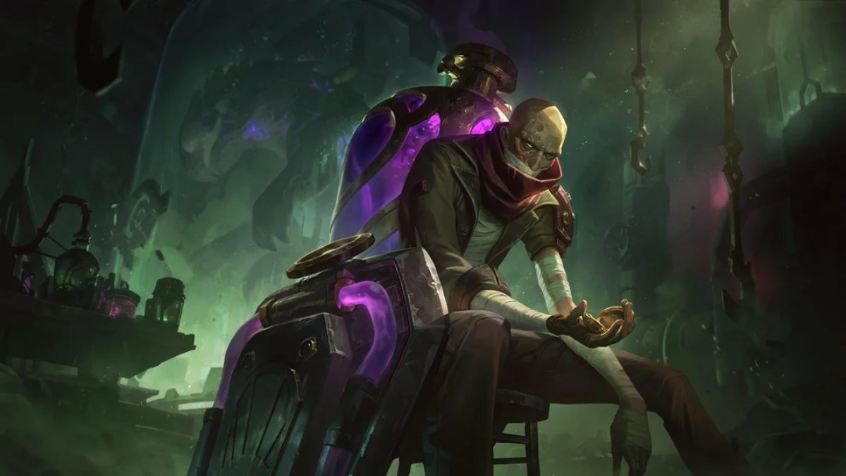 League of Legends Arcane Singed TFT splash art zoom out