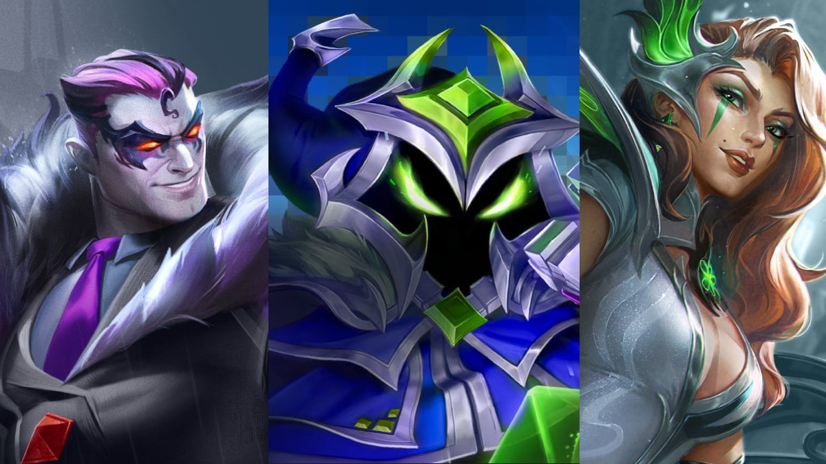 Teamfight Tactics set 14 2-costs Darius, Veigar, Leblanc 3 panel side by side remix