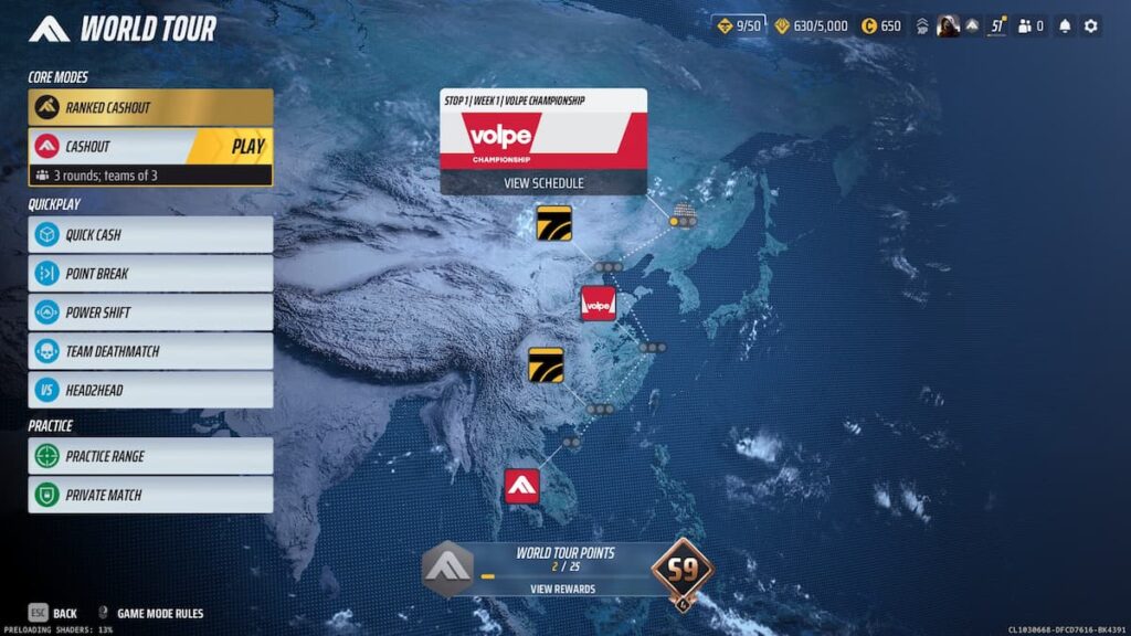 World Tour map in THE FINALS