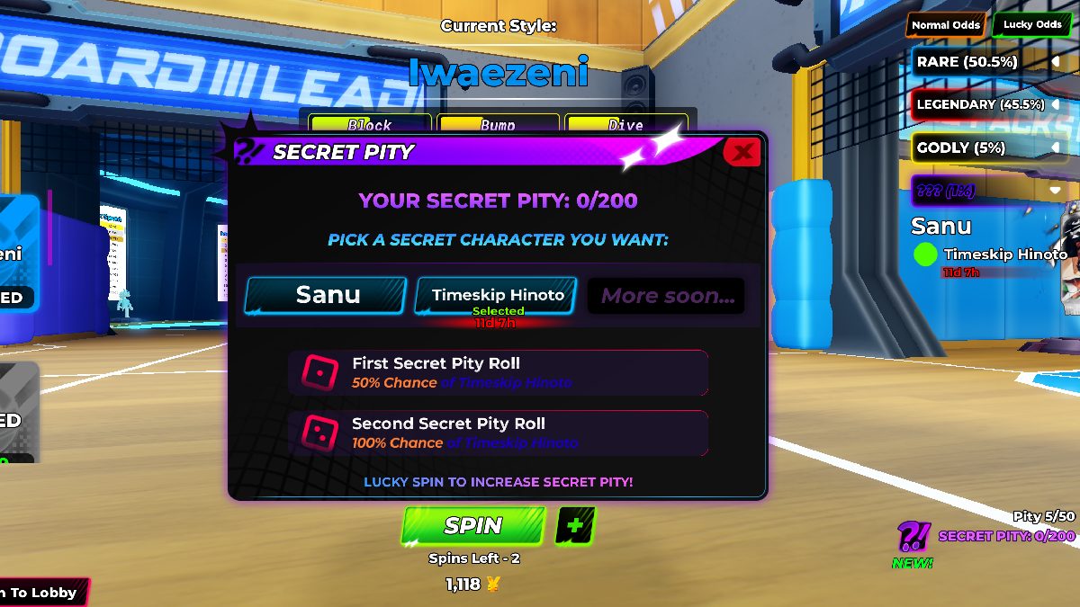 Volleyball Legends timeskip hinoto pity system to roll him