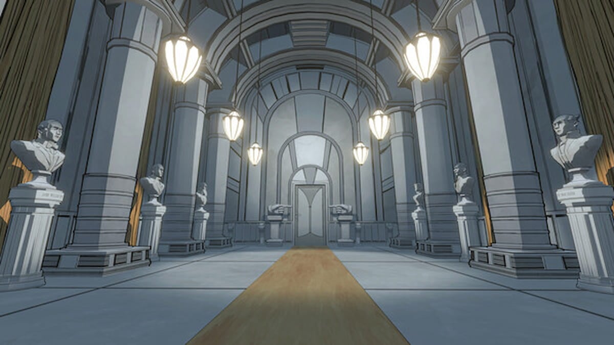 Picture showing the Manor of shifting rooms in Blue Prince.