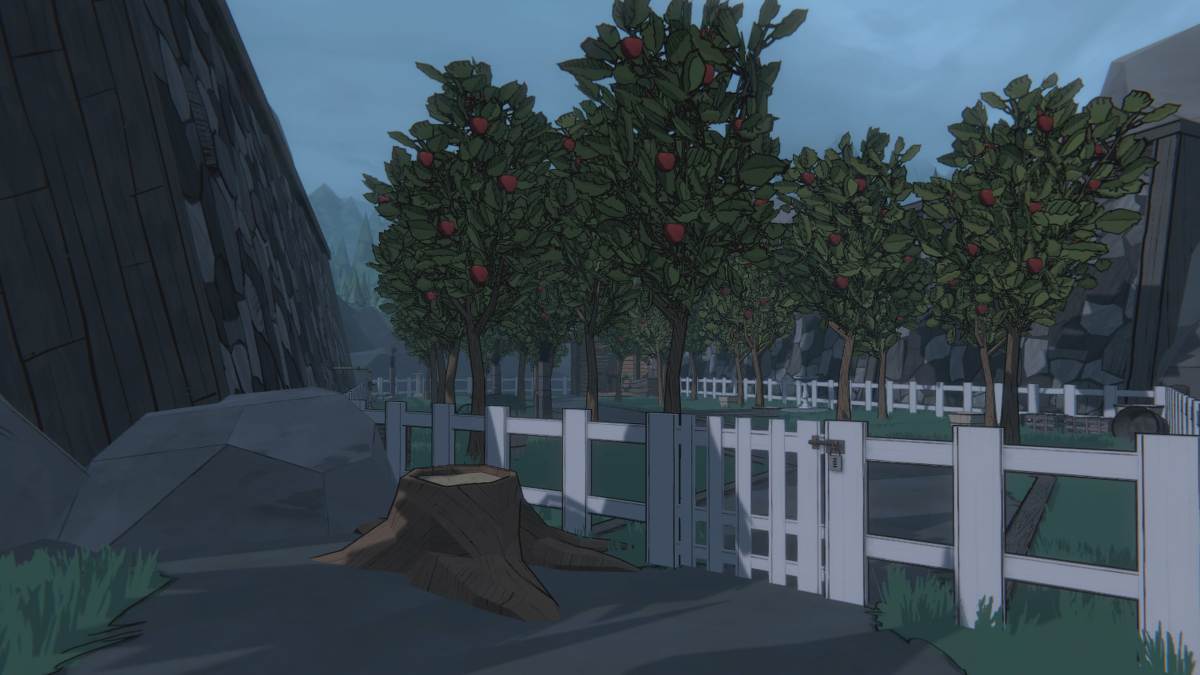 Looking at the Apple Orchard on The Grounds in Blue Prince