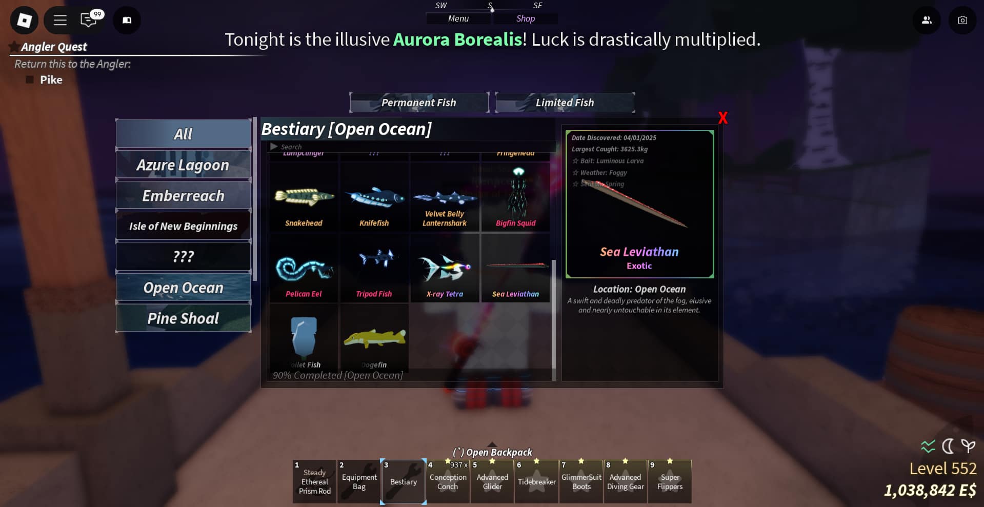 Picture showing the Sea Leviathan in Fisch Second Sea bestiary.