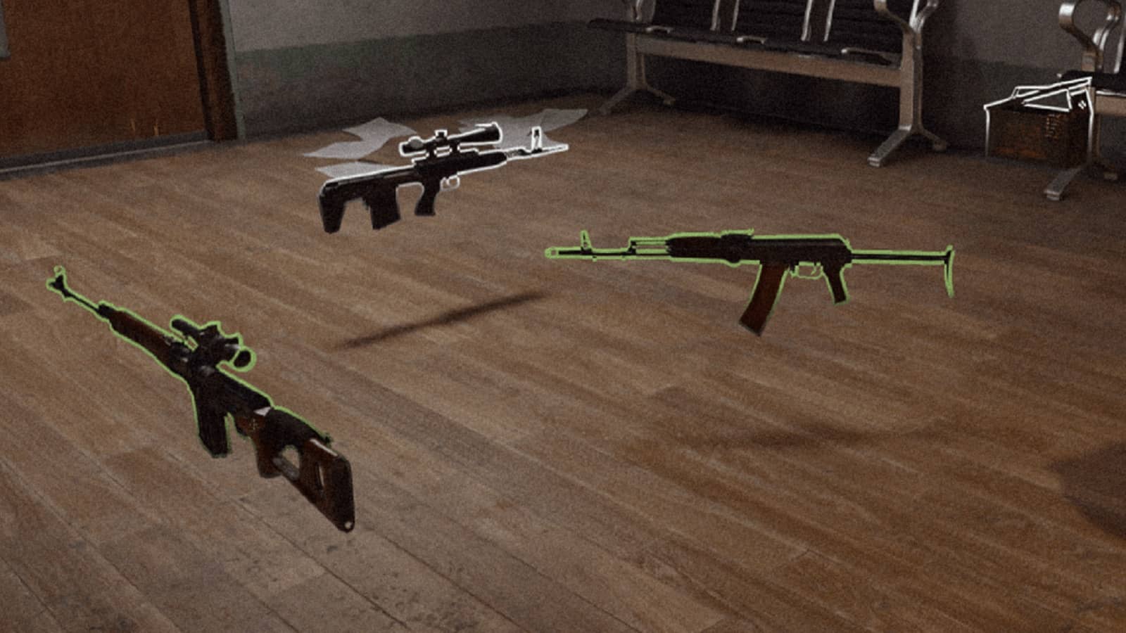 in-game screenshot featuring the floating loot system in Warzone.