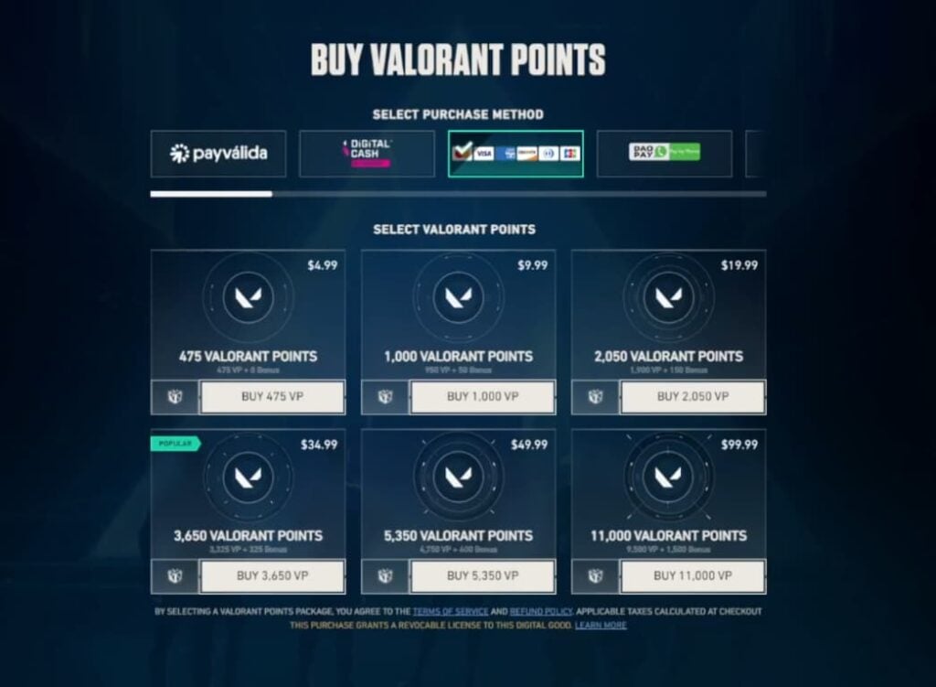 VALORANT Points gifting feature
