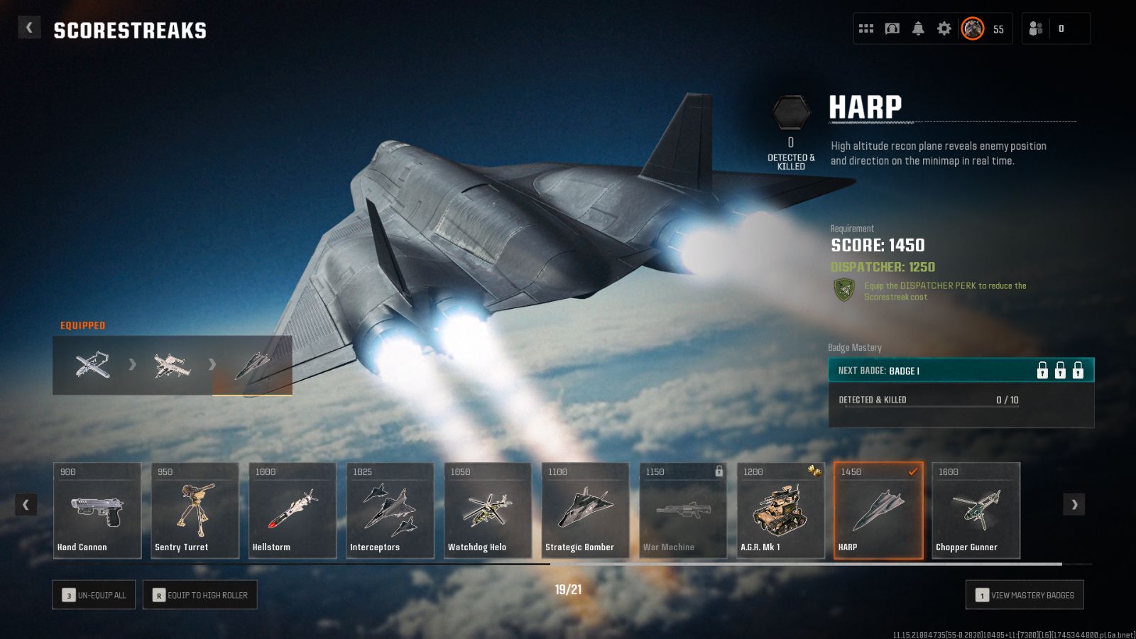 HARP (high altitude recon plane) scorestreak in Black Ops 6