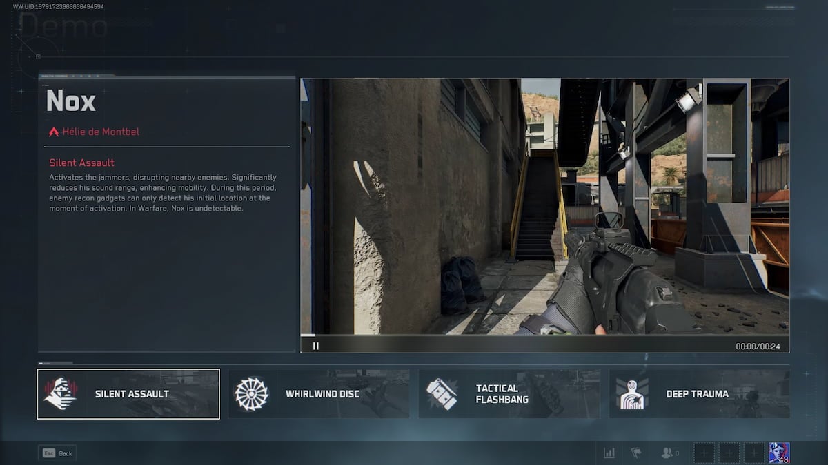 Nox's abilities in Delta Force