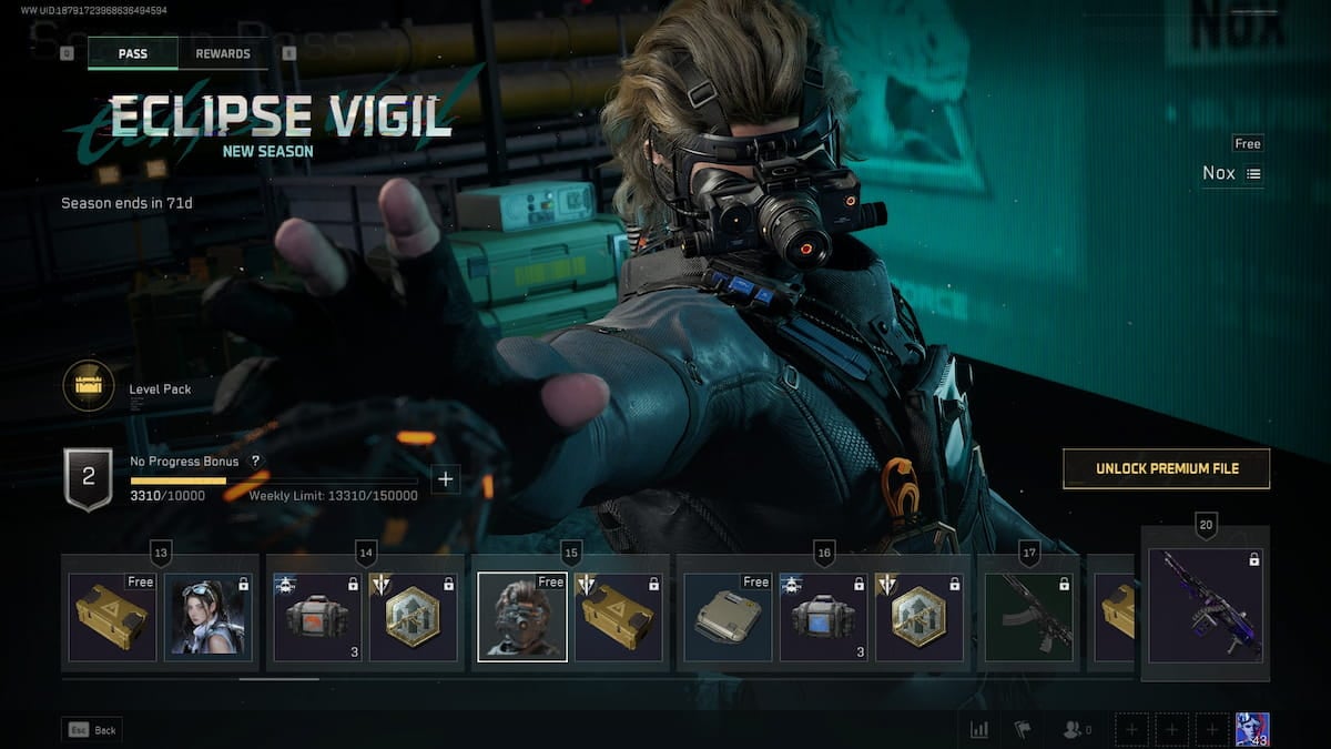 Nox in Eclipse Vigil battle pass in Delta Force