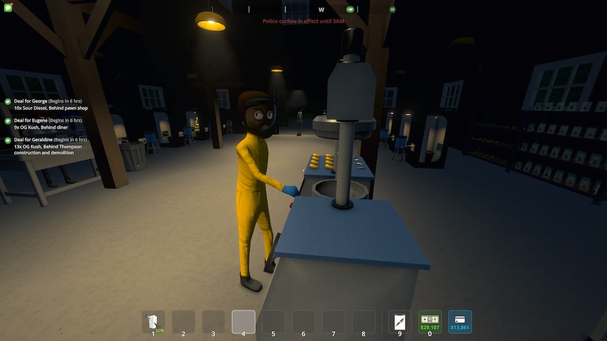 Chemist working at the Mixing Table in Schedule 1.