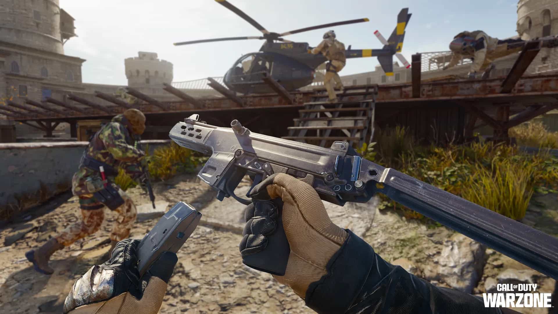 in-game image featuring the Ladra SMG in Warzone season three.