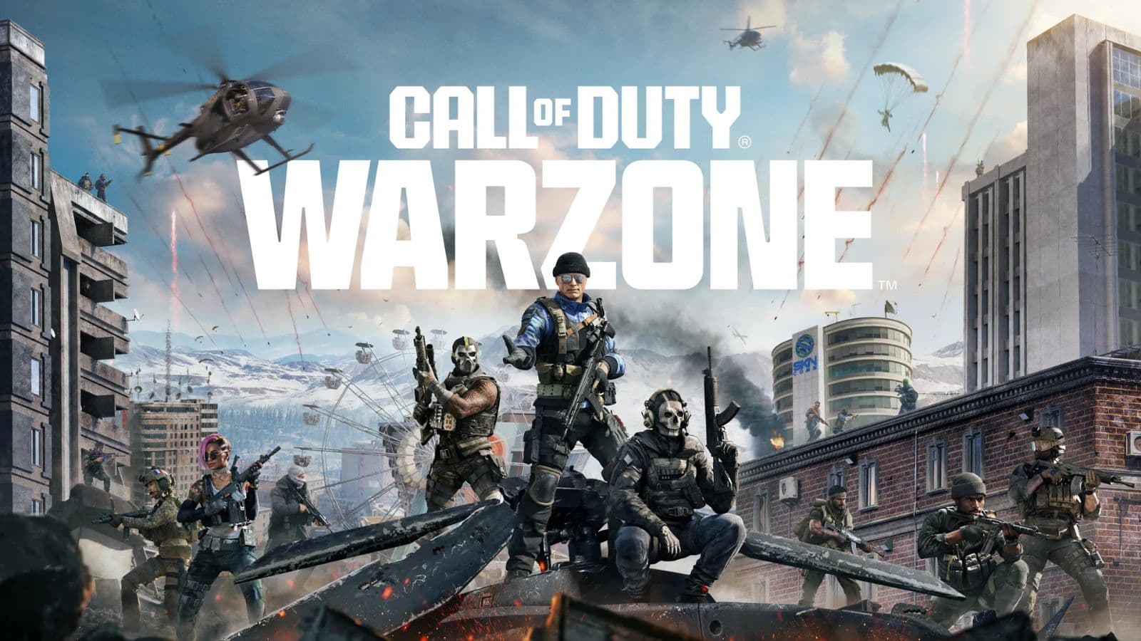 Call of Duty operators holding various guns on Verdansk map for Warzone season three key image
