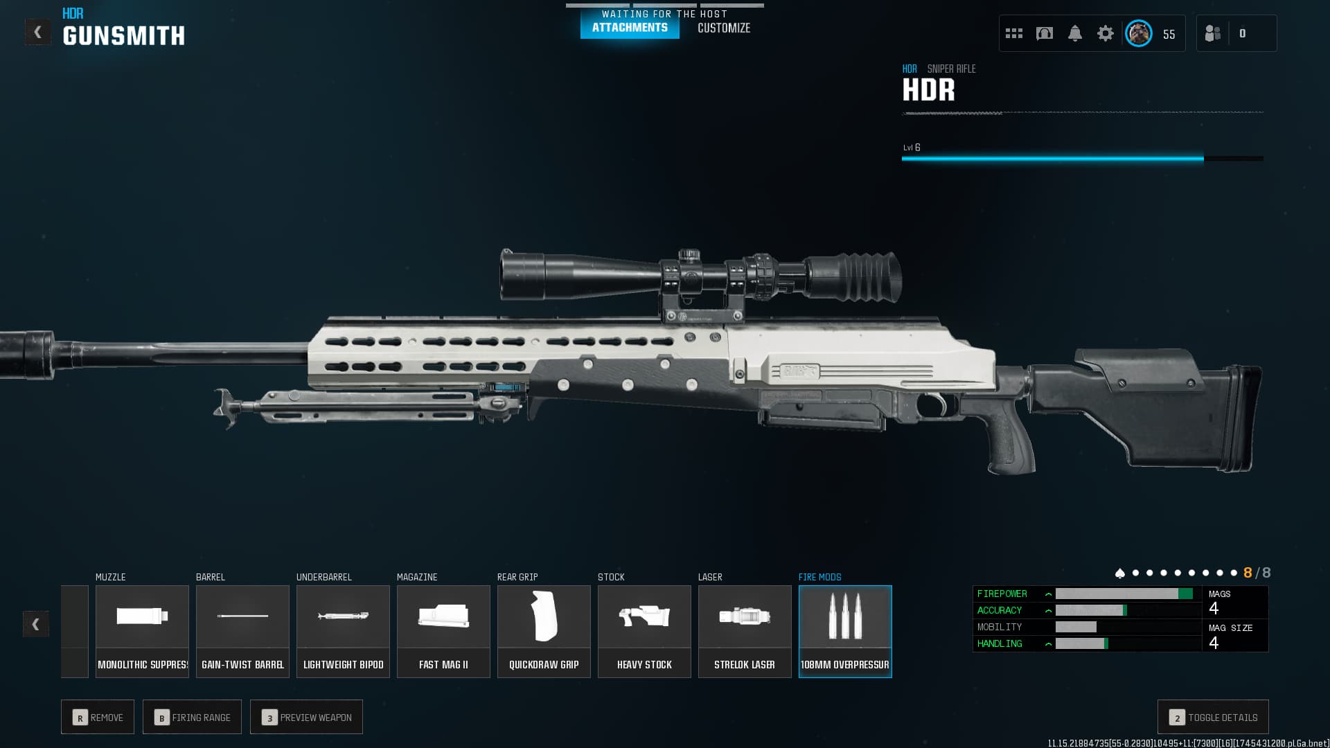 HDR loadout, one of the best snipers in Warzone season 3. The default HDR features a shiny silver body while the rest of the gun is black.