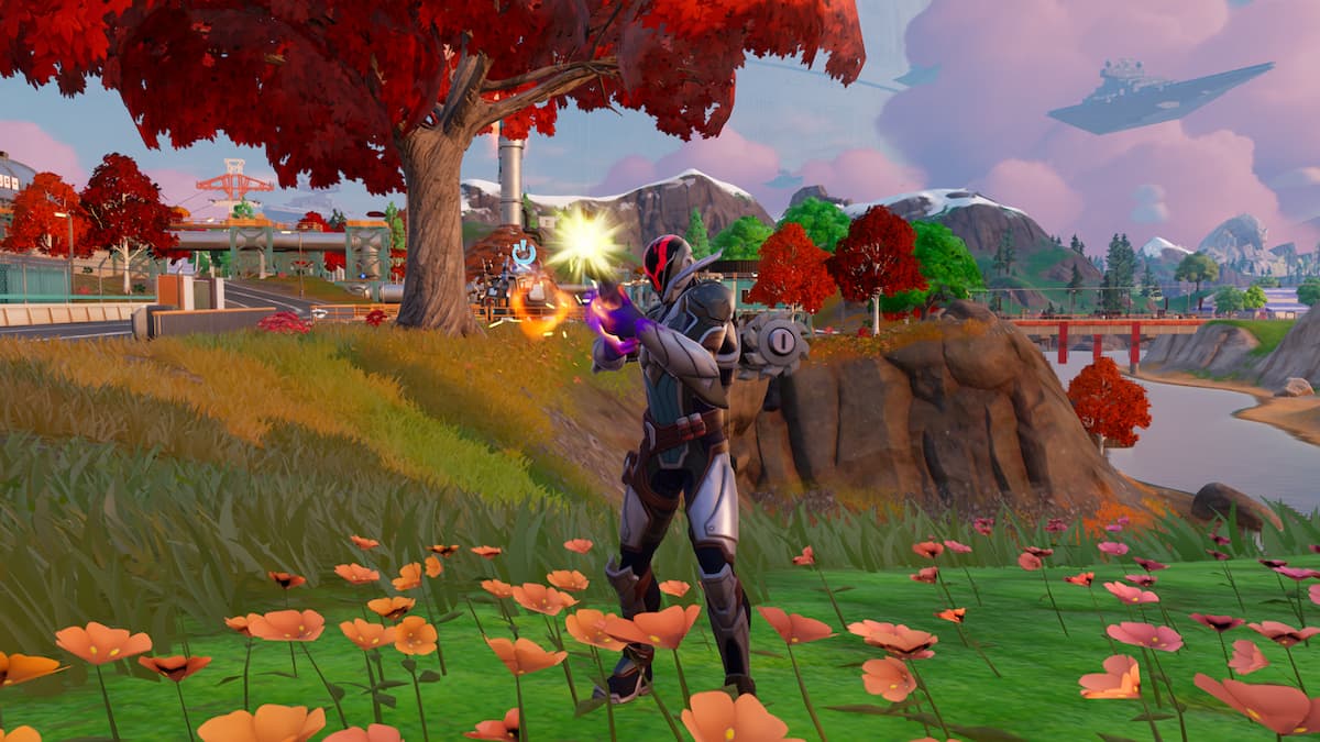 Picture showing a player using CA-87 Jawa Scatter Blaster weapon in Fortnite.