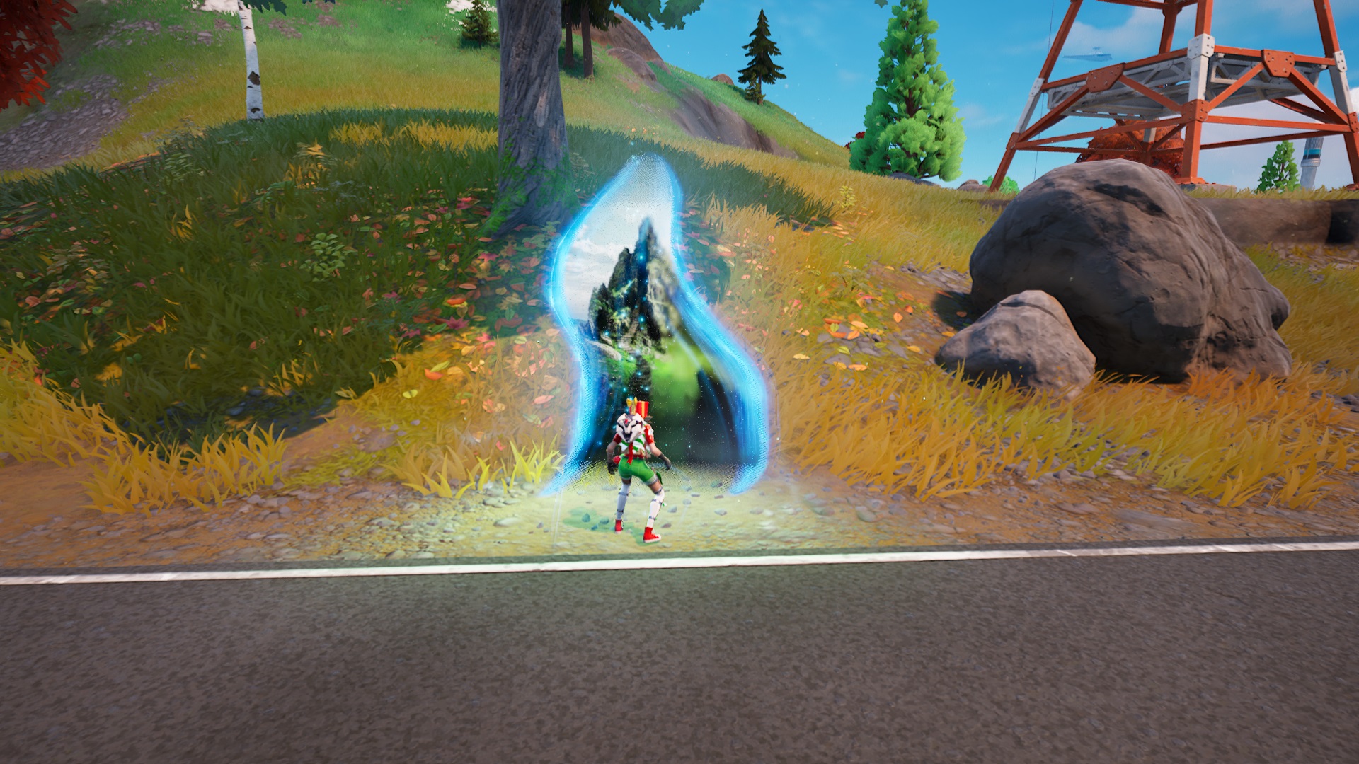 in-game screenshot featuring the Force Rift in Fortnite.