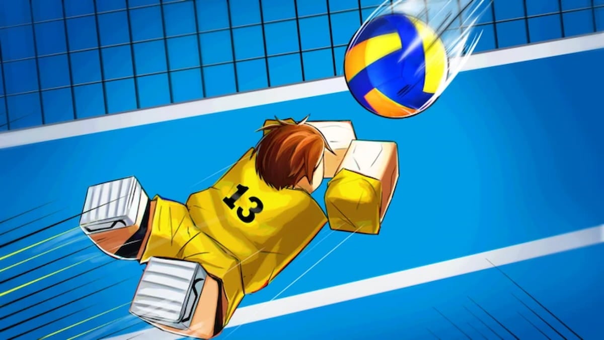 Picture showing a player diving in Volleyball Legends.