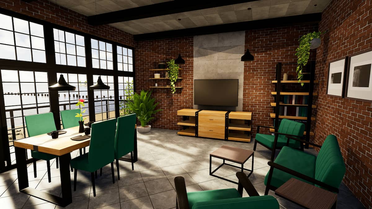 Picture showing a beautiful living room in House Flipper 2.