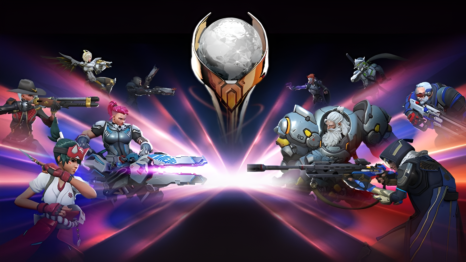 An image of Overwatch 2 heroes facing off against each other.