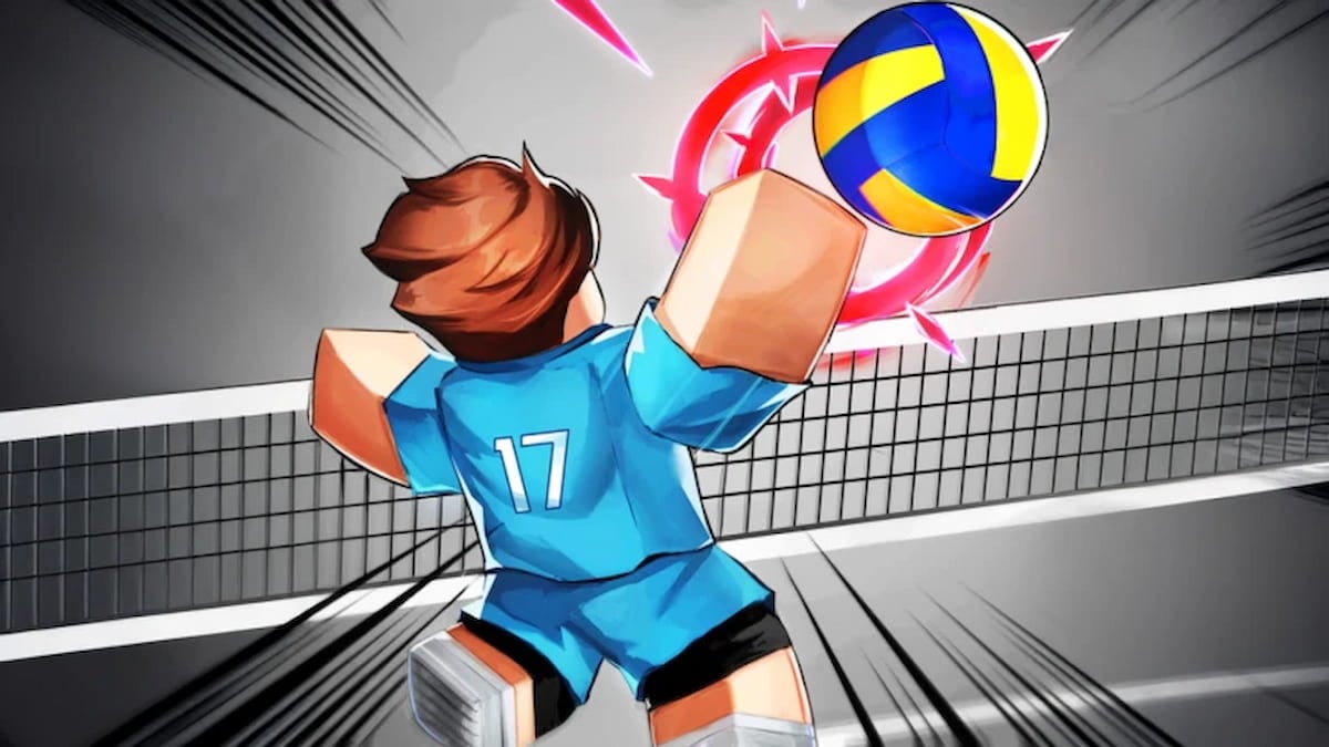 Picture showing Timeskip Oigawa in Volleyball Legends performing Rainbow serve.