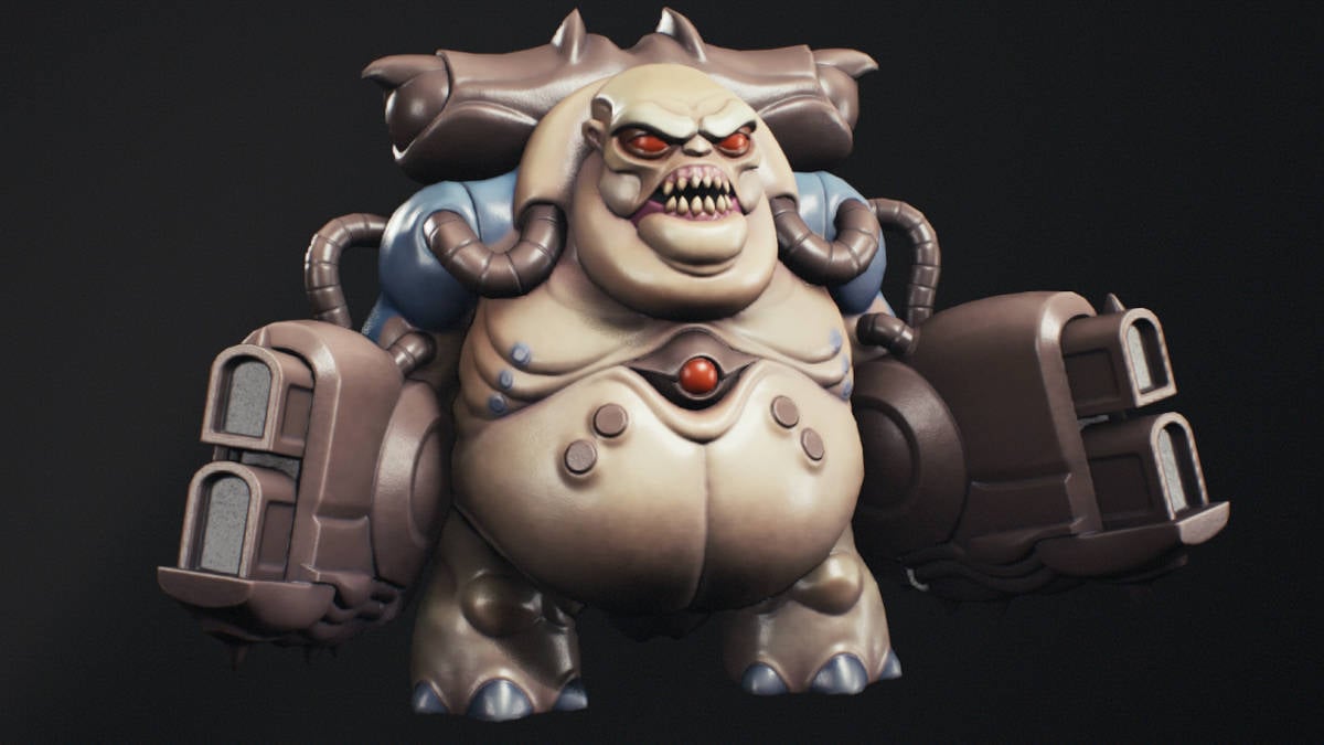 Doom The Dark Ages toy locations: a Mancubus toy.