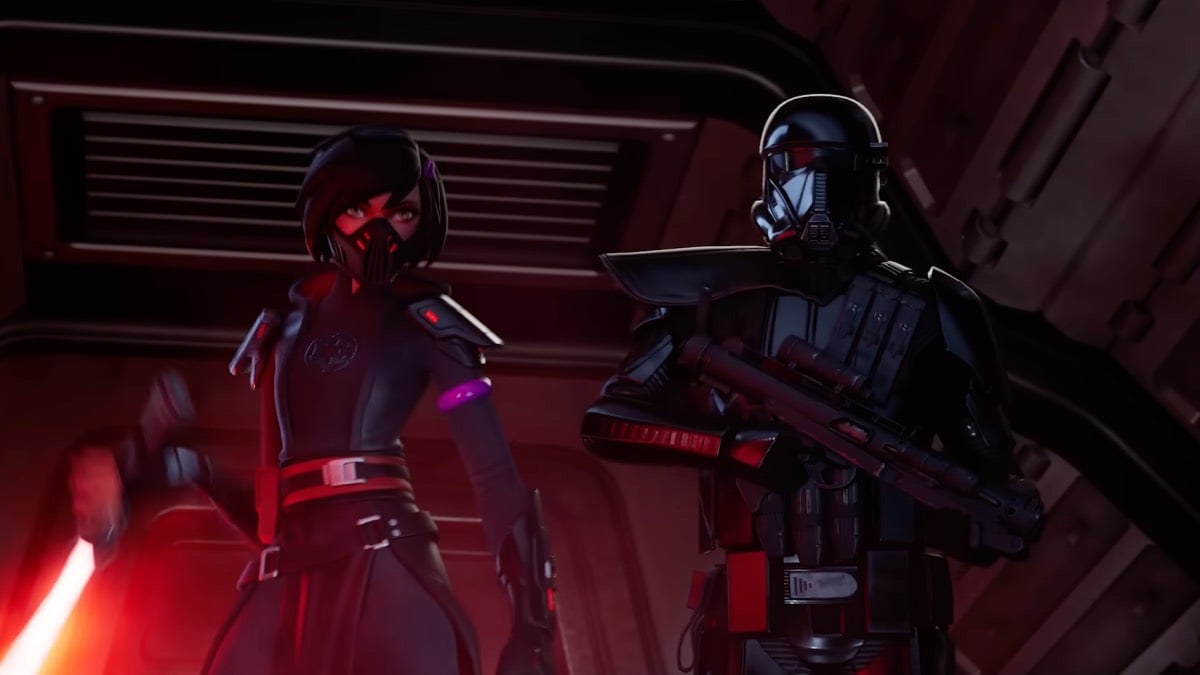 two characters on a ship in fortnite star wars trailer