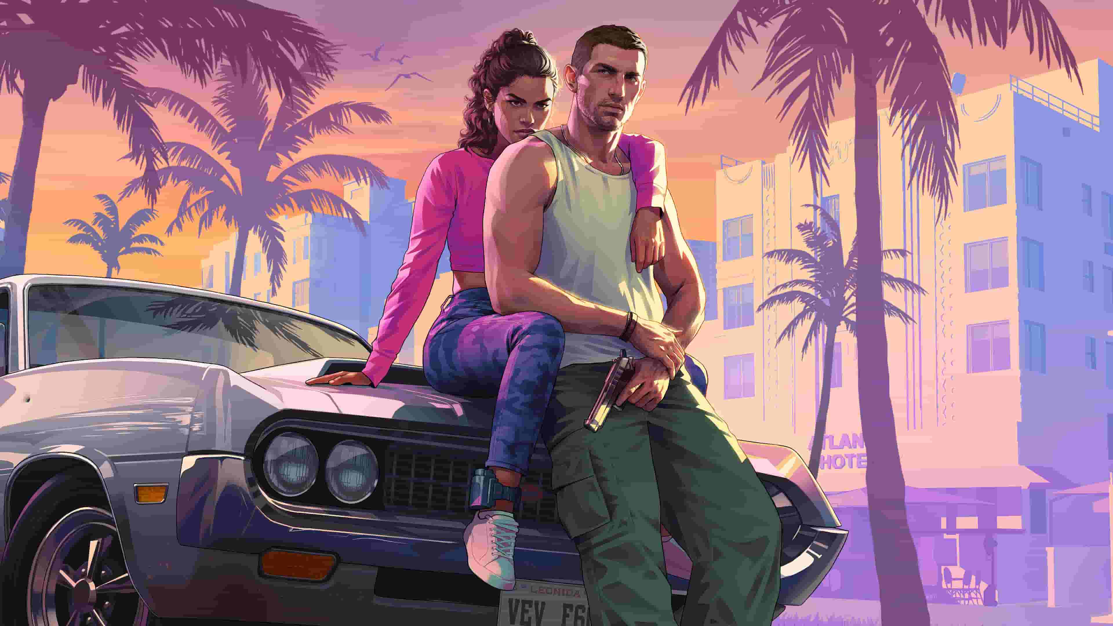 cover art for GTA 6 featuring Jason and Lucia.
