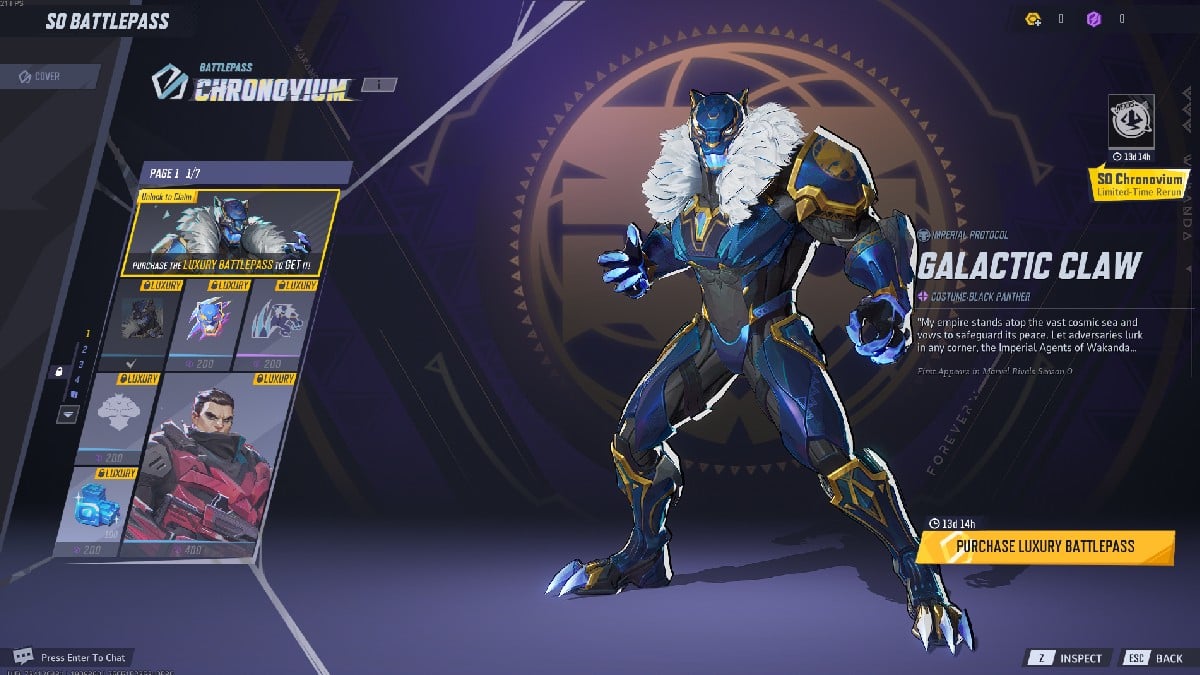 an image of marvel rivals season 0 battle pass page 1