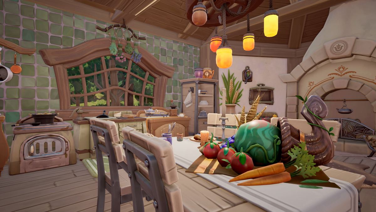 Press kit image from Singularity 6 Corporation of the kitchen space of the player character's home space