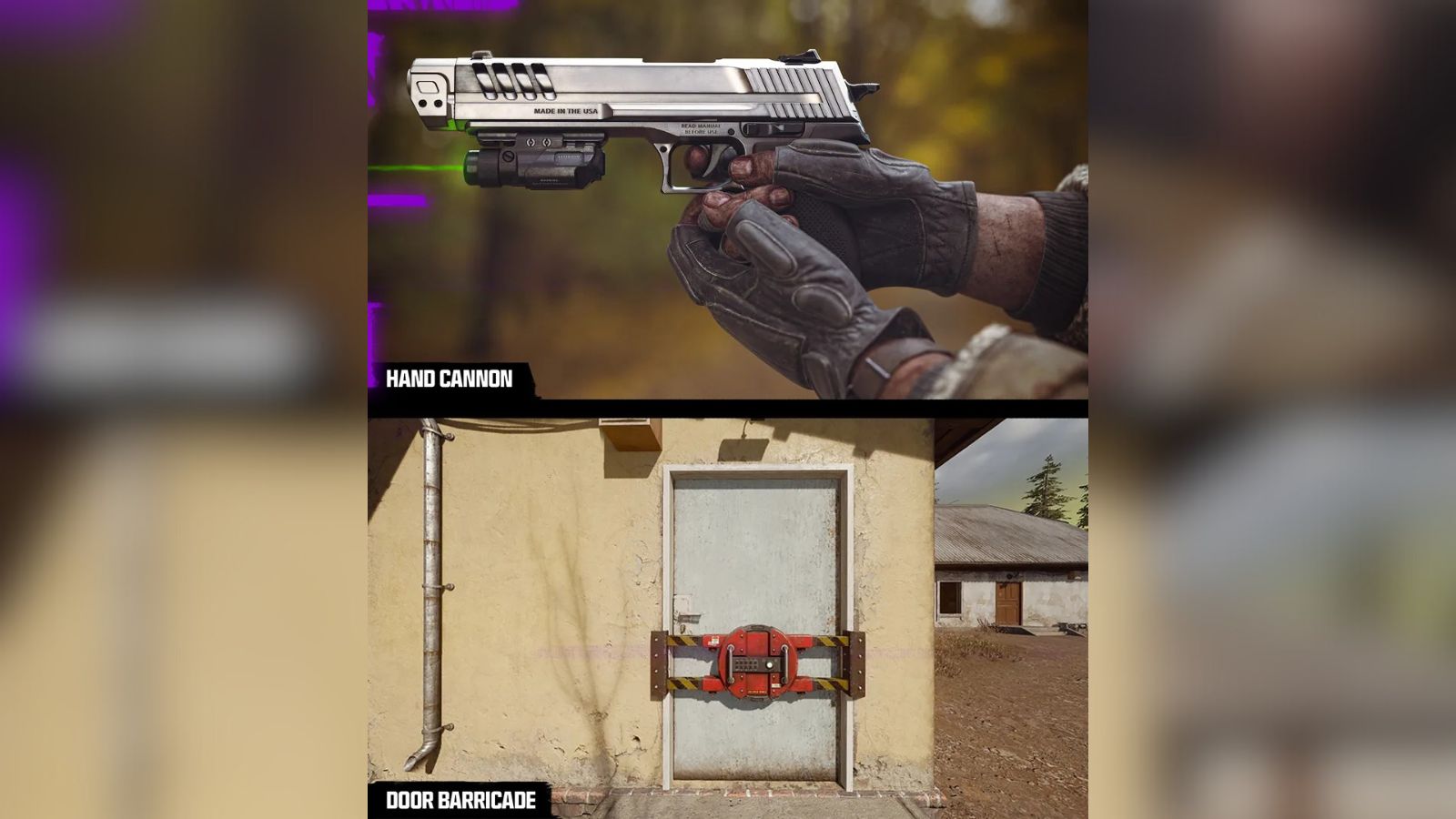 The Hand Cannon killstreak and Door Barricade field upgrade are available in Warzone Clash mode.