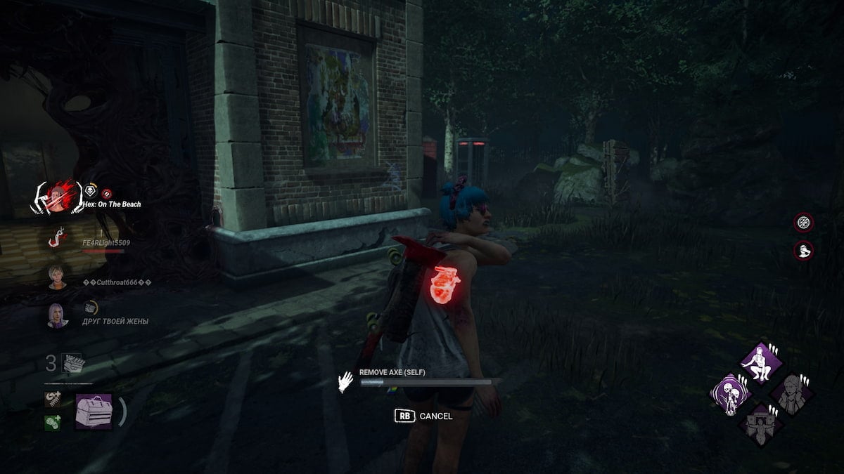 Dead By Daylight springtrap animatronic power survivor with axe in back