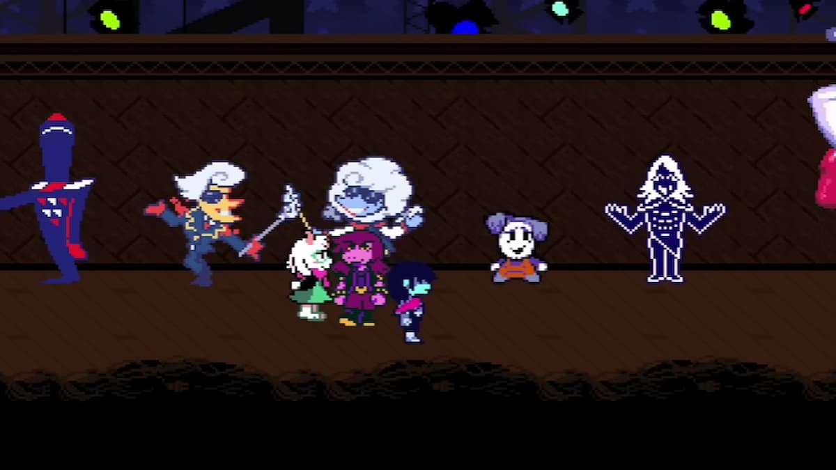 A scene from DELTARUNE Chapter three after gameshow challenge is accepted