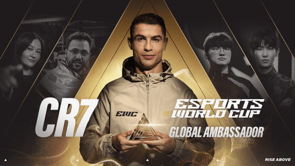 Picture showing Christiano Ronaldo in Esports World Cup.